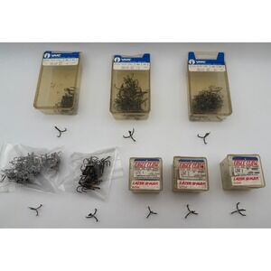 Eagle Claw VMC Treble Fishing Hooks Bulk Lot Lazer Sharp Bronze Round Bend‎